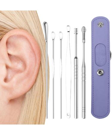 Stainless Steel Ear Wax Removal Kit with Storage Bag - Purple - Buy Online on GoSupps.com