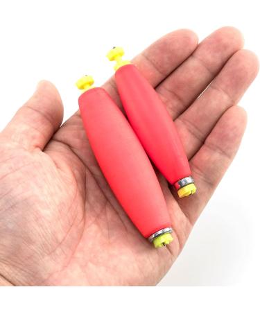 Dr.Fish 10 Pack Weighted Snap-on Fishing Bobbers | EVA Foam Corks | Bass Trout Crappie Panfish Floats | Red Yellow | 2-1/4 | Boat Fishing Essentials - Buy Online on GoSupps.com