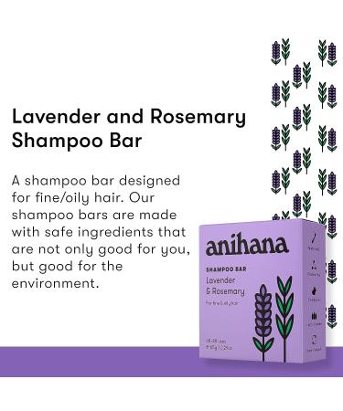 ANIHANA Lavender Rosemary Shampoo Bar - Deep Cleansing for Fine & Oily Hair | 2.29 oz (Up to 80 Washes) - Buy Online on GoSupps.com