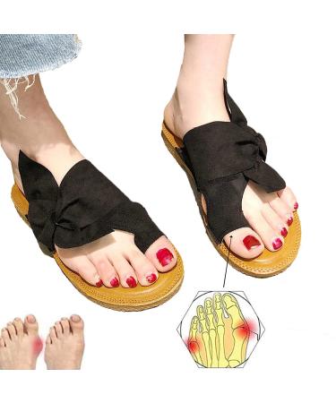 Women Big Toe Correction Sandals Bunion Splints Sandal Ladies Casual Soft Big Toe Foot Correction Sandal Orthopedic Bunion Corrector Summer Open Toe Beach Travel Black 42 42 Black