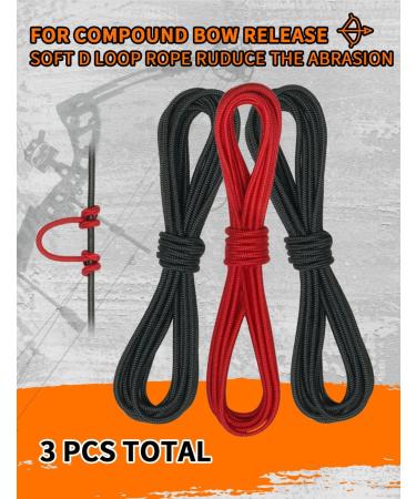 THREE ARCHERS Archery D Loop Rope Set for Compound Bow - Pack of 3 | Black+Red D Loop Buckle Release Material - Buy Online on GoSupps.com