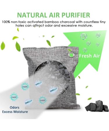 NIYIKOW Bamboo Charcoal Air Purifying Bags (4x200g) - Odor & Moisture Absorber for Home, Car, Closet, Pets - Natural Odor Eliminator - Buy Online on GoSupps.com