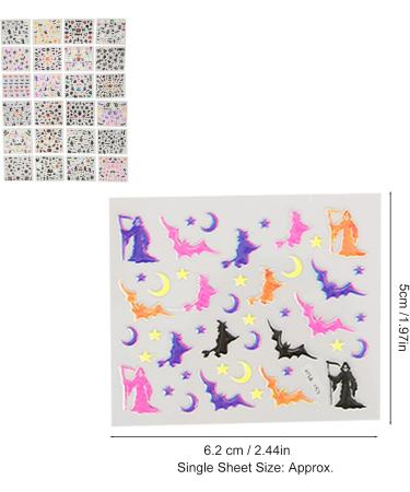 DIY Halloween Nail Sticker Self Adhesive Widely Use Halloween Nail Stickers Easy Use for Party for Daily Use - Buy Online on GoSupps.com