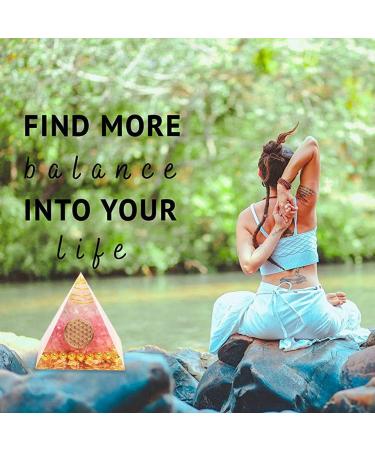 Pink Moonstone Crystal Orgone Pyramid - Energy Tower for Chakra Healing with Flower of Life Design - Handcrafted Orgonite Jewelry - Buy Online on GoSupps.com