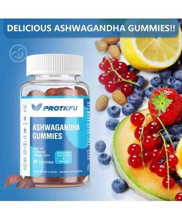2 Pack Ashwagandha Gummies & Vitamin D3 Gummies Organic Aswangdha Supplement for Improve Sleep Stress Relief & Mood Calm (Non-GMO Gluten-Free & Sugar Free) 60 Count (Pack of 2) - Buy Online on GoSupps.com