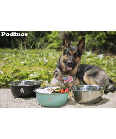 Podinor Stainless Steel Dog Water Bowls for Large Dogs - 1.3 Gallon Capacity (2 Pack) - Black - Buy Online on GoSupps.com