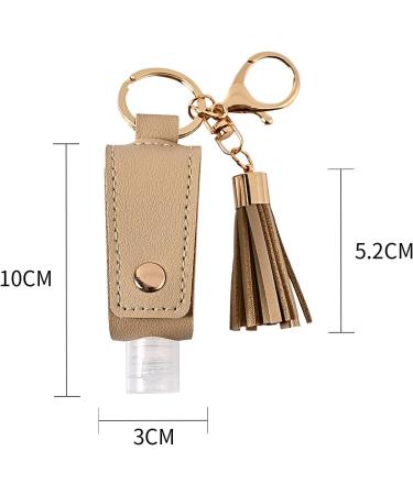 HSYHERE Multifunction Portable Empty Travel Bottle Keychain Hand Sanitizer Bottle Keychain PU Leather Tassel Key Chains Car Key Ring +Refillable Containers for Toiletry Shampoo Lotion Soap -Red - Buy Online on GoSupps.com