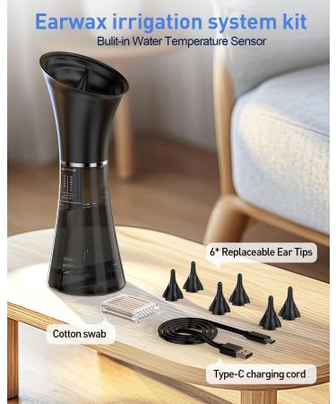 HeaDot Ear Wax Removal with Smart Water Temperature Water Powered Ear Cleaner with 6 Tips Safe and Effective Ear Wax Removal Kit with 4 Pressure Levels - IPX7 - Buy Online on GoSupps.com