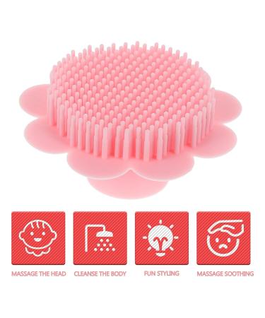Silicone Body Scrubber Shampoo Massager Brush | Baby & Kids Hair Scalp Exfoliator | Pink - Buy Online on GoSupps.com