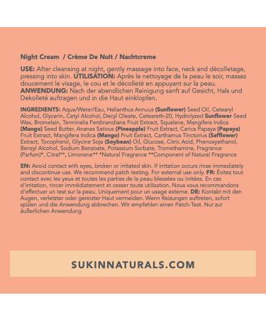 Sukin Brightening Glow Night Moisturiser | Kakadu Plum & Vitamin E | 1.69 oz - Hydrate & Illuminate Your Skin | Best International Shipping - Buy Online on GoSupps.com