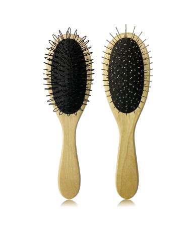 Wig Brush for Synthetic Wigs, Detangling Wigs Professional Wood Handle Hair Comb Wig Brush Set,WB-1 Middle