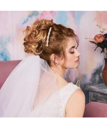 Ouligay 2-Piece Pearl & Crystal Hair Comb Set | Elegant Bridal Hair Accessories | Metal Side Combs & Hair Jewelry for Women - Buy Online on GoSupps.com