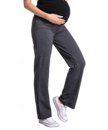 Zeta Ville - Women's Pregnancy Pants. Available in 3 Leg Lengths - 691c 14-16 Medium Length Graphite Melange