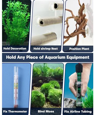 Jetop 50 Pack Suction Cup Aquarium Set & 100 Adjustable Zipper Cables - Perfect for Holding Airline Tubing Reptile Hammocks Decorations & Shrimp Nest Binding - Buy Online on GoSupps.com