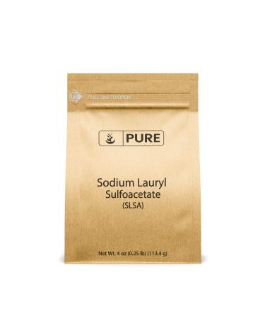 Pure Original Ingredients Sodium Lauryl Sulfoacetate (SLSA) (4 oz) Long Lasting Foam & Bubbles  Gentle on Skin.