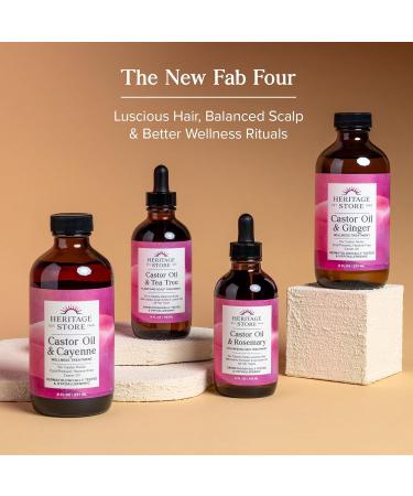 HERITAGE STORE Castor Oil & Cayenne - Cold Pressed Organic Castor Oil Pack Wrap - Heat Compress for Abdomen Joints Overall Wellness - with Cayenne Pepper - Hypoallergenic Vegan Cruelty Free 8oz Cayenne 8 Fl Oz (Pack of  - Buy Online on GoSupps.com