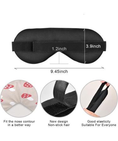 Red Mushrooms Sleep Mask - Light Blocking Eye Mask for Travel Naps & Sleep | Adjustable Soft Cartoon Blindfold for Men & Women - Buy Online on GoSupps.com