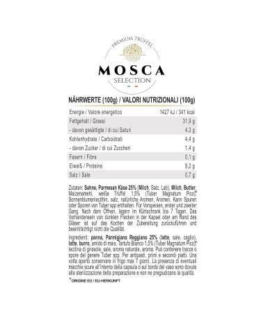 Mosca Selection Italian Truffle Cream - Real White Truffle Varietal for Gourmet Dishes - Buy Online on GoSupps.com