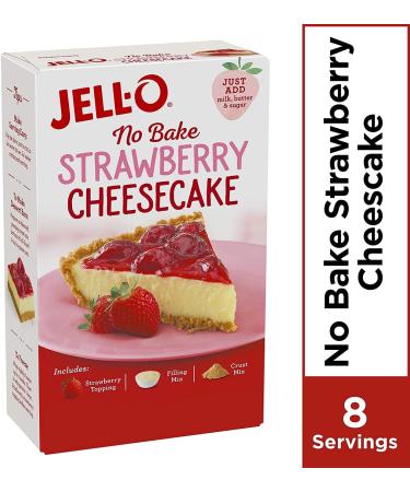 Jell-O Strawberry No Bake Cheesecake Dessert Kit (19.6 oz Box) - Buy Online on GoSupps.com