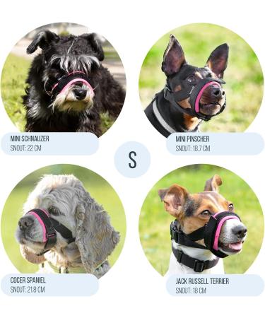 Gentle Muzzle Guard for Dogs - Prevents Biting and Unwanted Chewing Safely New Secure Comfort Fit - Soft Neoprene Padding No More Chafing Included Training Guide Helps Build Bonds with Pet (S Pink) Pink S (Pack of 1) - Buy Online on GoSupps.com