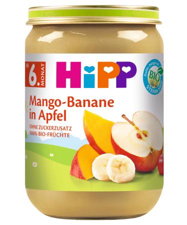 HiPP Fruits Mango-Banana in Apple pack of 6 (6 x 190 g) H 4397 Mango/Ban./Apple 190g 190 g (pack of 6) Mango/Ban./Apple