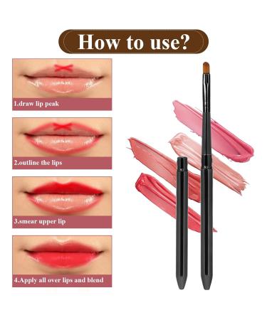 2 PCS Retractable Lip Brush Set | Portable Lipstick Applicator for Travel | Mini Reusable Makeup Brush for Women & Girls - Buy Online on GoSupps.com