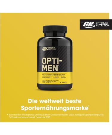 Optimum Nutrition Opti-Men Multi-Vitamin Supplement for Men - 90 Capsules, 30 Servings - With Vitamin D, C, B6 & Amino Acids - Unflavoured - Buy Online on GoSupps.com