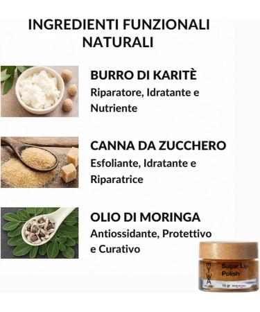 EYWA Milano Sugar Lip Polish Peeling and moisturizing lip peeling with cane sugar shea butter and moringa oil natural treatment for soft and smooth lips 10 g - Buy Online on GoSupps.com