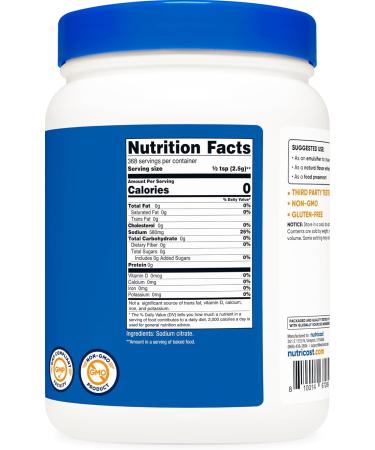 Nutricost Sodium Citrate Powder 2LB (32.4oz) - Food Grade Non-GMO - Emulsifier Natural Flavor Enhancer Food Preservant No Added Flavor 31.99 Ounce (Pack of 1) - Buy Online on GoSupps.com