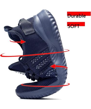 Mevlzz Men's Slip On Walking Shoes - Lightweight Breathable Non Slip Running Sneakers in Navy Blue - Buy Online on GoSupps.com