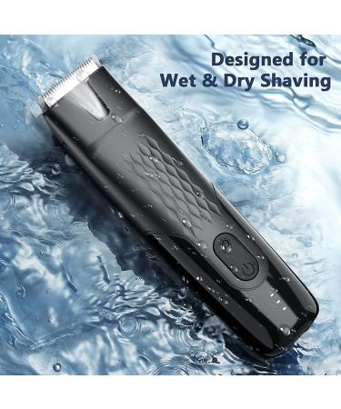 ATESON Groin Hair Trimmer for Men- Electric Body Groomer with LED Light & Waterproof Design- Pubic Hair Shaver and Beard Trimmer- Black (H620) - Buy Online on GoSupps.com