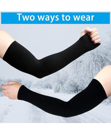 Skylety Thermal Arm Warmer - 2 Pairs | Winter Cycling Arm Sleeves for Men Women - Black Large - Buy Online on GoSupps.com