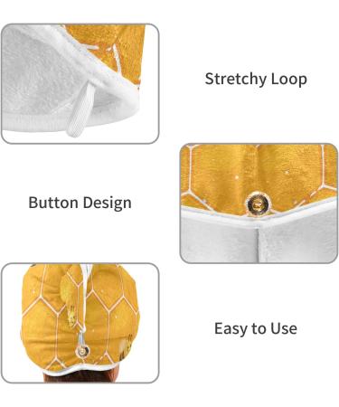 Cute Bee Pattern Microfiber Hair Towels - Quick Dry 2 Pack for Thick Colored Hair - 9.5 x 24 - Buy Online on GoSupps.com