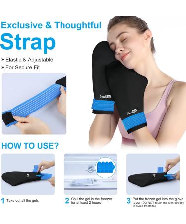 SuzziPad Hand Ice Pack Cold Gloves for Neuropathy & Carpal Tunnel Relief - Microwavable Heated Gloves for Pain Relief - Buy Online on GoSupps.com
