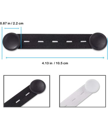 ITemporia Adjustable Mask Strap Holder - Elastic Mask Extension Hooks (6 Pieces: 3 Black + 3 White) for Comfortable Fit | International Shipping Available - Buy Online on GoSupps.com