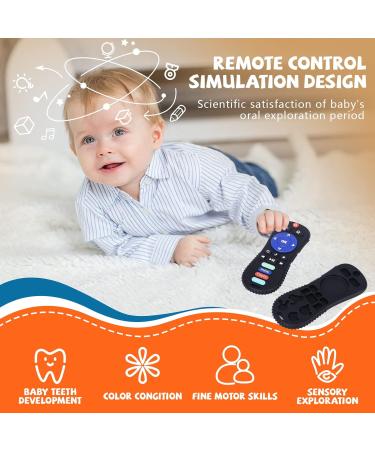 2 Pack Silicone TV Remote Teething Toys for Babies 0-12 Months - Safety Tested Infant Chewing Toys in Black & White - Buy Online on GoSupps.com