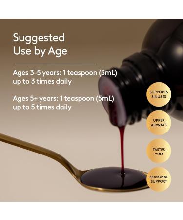 Harker Herbals Children's Ear Nose & Throat Syrup, Herbal Formula for Sinuses & Seasonal Wellness Includes Echinacea, Pelargonium & Elderflower, Plant-Based - 5.1 Fl oz (30 Servings) - Buy Online on GoSupps.com