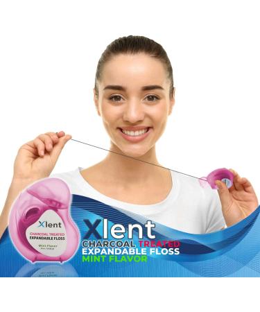 Activated Charcoal Floss with Xylitol and Plant Based Wax | Fresh Mint Flavor | 50 Meters Each (2 Count) - Buy Online on GoSupps.com