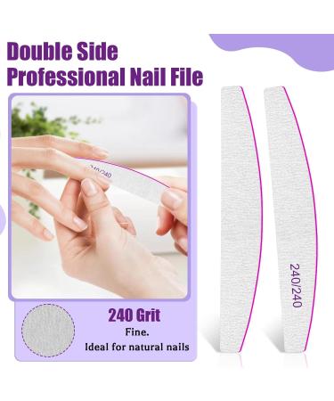 240/240 Grit Nail Files - 12PC Professional Double-Sided Grinding Boards for Natural Nails - Ideal for Nail Studios - Buy Online on GoSupps.com