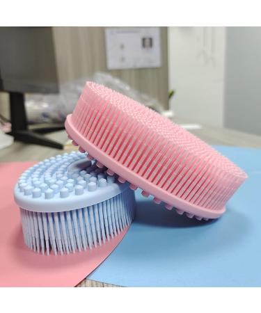 4 Pack Exfoliating Silicone Body Scrubber - Soft & Long Lasting Shower Brush for Sensitive Skin - Flat Blue Pink Green Purple - Buy Online on GoSupps.com