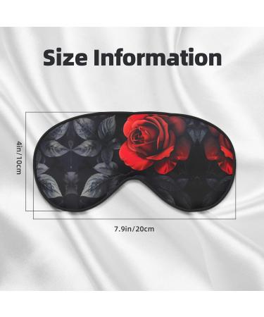 Red Rose & Black Leaves Print Unisex Eye Mask | Soft Comfortable Light-Blocking Sleeping Mask for Travel & Relaxation - Buy Online on GoSupps.com