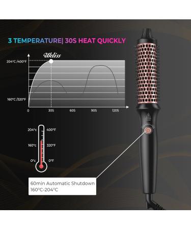 Thermal Brush 3 Temps LCD Display Up to 400 F Curling Brush Curling Iron 1.25 in Heated Curling Brush Ceramic Tourmaline Ionic Volumizing Brush Curling Comb 110-240V Travel Curling Iron - Buy Online on GoSupps.com