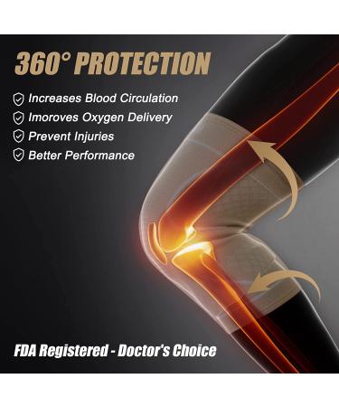 NEENCA 2 Pack Knee Compression Sleeve for Knee Pain Relief and Injury Recovery - Large 2 Pack - Buy Online on GoSupps.com