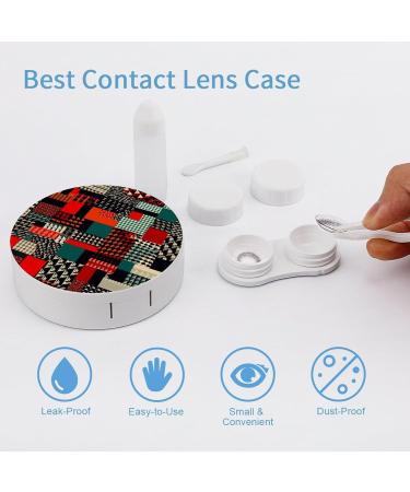Buy Diagonal Geometric Pattern Contact Lens Case | Durable Plastic Travel & Care Box for Easy Lens Storage - Buy Online on GoSupps.com