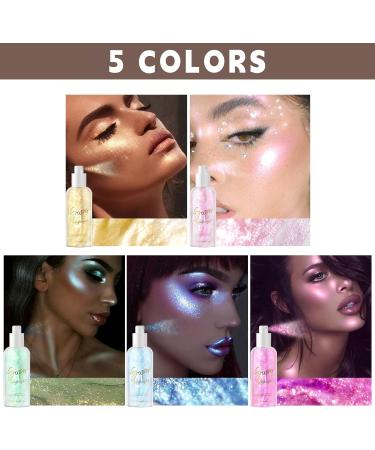 Light Pink Body Glitter Spray | Moisturizing Shimmer Highlighter for Face Hair & Body - Quick-Drying Non-Sticky 60ML - Buy Online on GoSupps.com