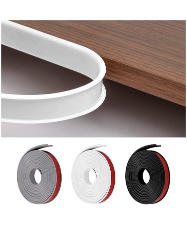 flintronic 5m*16mm U-Shape Flexible Furniture Edge Banding Baby Safty Baby Edge Protector Self Adhesive TPE Wood Edging Tape DIY Furniture Edge Trim for Table Cabinet Furniture Restoration White 5m*16mm