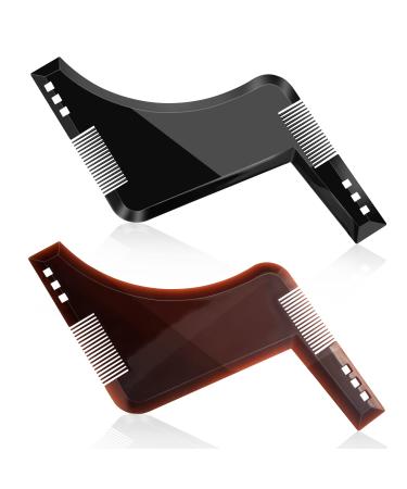 Beard Stencil Beard Comb Beard Shaping Tool for Goat Beard Sideburns Neck Symmetrical Contour Beard Line 2 Pieces Brown Black - Buy Online on GoSupps.com
