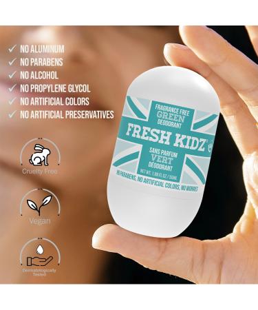 Fresh Kidz Roll On Deodorant for Kids & Teens - Aluminum-Free Baking Soda Formula - 24-Hour Protection Unscented 1.86 fl. oz - Buy Online on GoSupps.com