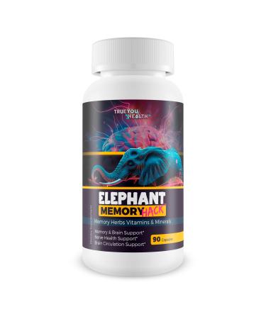 Elephant Memory Hack - Our Best Brain Supplement for Mental Alertness Memory Focus & Concentration - Daily Brain Booster Supplement - Focus Iq Memo Boost Mental Clarity and Focus Supplements