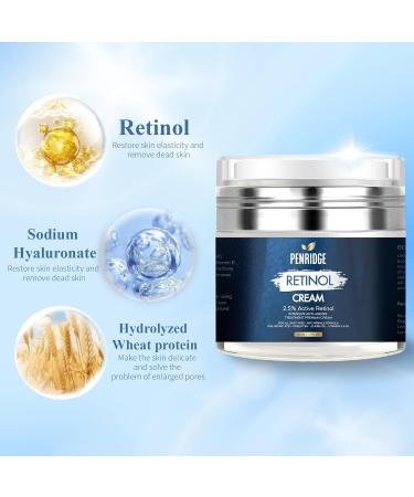 Premium Retinol Cream - 2.5% Active Retinol - Anti-Aging - Wrinkle Repair & Hydration - Youthful Radiance Booster with Collagen Hyaluronic Acid Vitamin E Jojoba Oil Shea Butter by Penridge 50mg - Buy Online on GoSupps.com